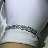 Diamond Flower Bracelet 14K Filled Bridal Party Jewelry