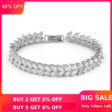 Diamond Flower Bracelet 14K Filled Bridal Party Jewelry
