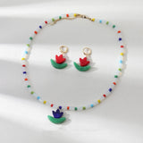 Colorful Flower Lampwork Bead for DIY Jewelry Making