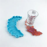 Moon Coaster Silicone Mold for Epoxy Resin, Flower Shape Crystal Mould