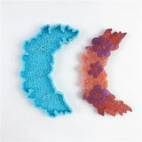 Moon Coaster Silicone Mold for Epoxy Resin, Flower Shape Crystal Mould