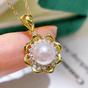 Flower Pendant Base Mount Settings for Pearls Corals Jade Beads