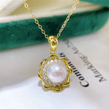Flower Pendant Base Mount Settings for Pearls Corals Jade Beads