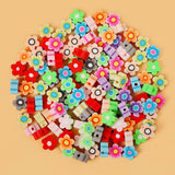 Polymer Clay Flower Beads Mixed DIY Jewelry Making 100Pcs 9mm