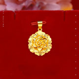 Yellow Plated Flower Pendant Necklace for Women Mom