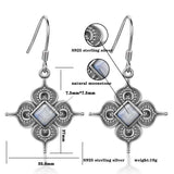 925 Silver Moonstone Flower Drop Earrings