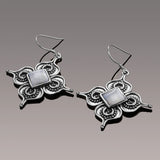 925 Silver Moonstone Flower Drop Earrings