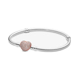 Flower Shell Heart Clip Bracelet for Charm Bracelet