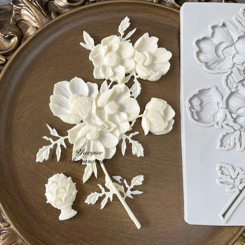Flower Silicone Epoxy Resin Plaster Mould Cake Mold Fondant Molds