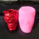 Flower Skull Silicone Mold for Ashtray DIY Plaster Flowerpot Plant Pot Decor