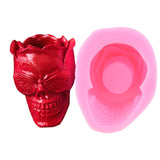 Flower Skull Silicone Mold for Ashtray DIY Plaster Flowerpot Plant Pot Decor