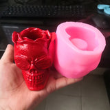 Flower Skull Silicone Mold for Ashtray DIY Plaster Flowerpot Plant Pot Decor