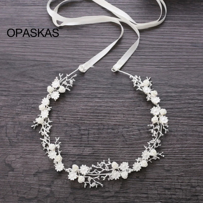 Bridal Flower Headband with Rhinestone