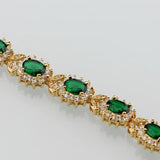 Flower Zircon & Green Emerald Bracelet Health Jewelry for Women