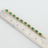Flower Zircon & Green Emerald Bracelet Health Jewelry for Women