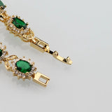 Flower Zircon & Green Emerald Bracelet Health Jewelry for Women