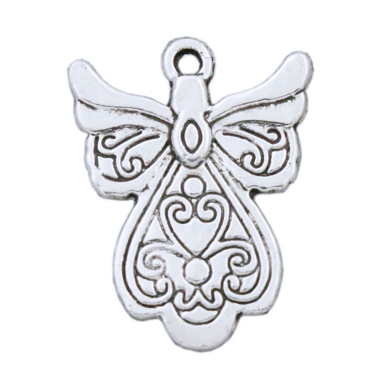25pcs Flower Angel Charms Pendants Jewelry DIY L209 23.8x18.1mm
