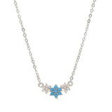 Turquoise Flower Charm 925 Sterling Silver Necklace