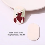 Flower Oval Embossed Acrylic Pendant for DIY Earrings