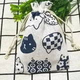 Flower Cotton Drawstring Bag Wedding Party Gift Pouch