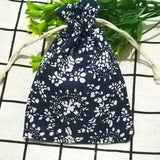 Flower Cotton Drawstring Bag Wedding Party Gift Pouch
