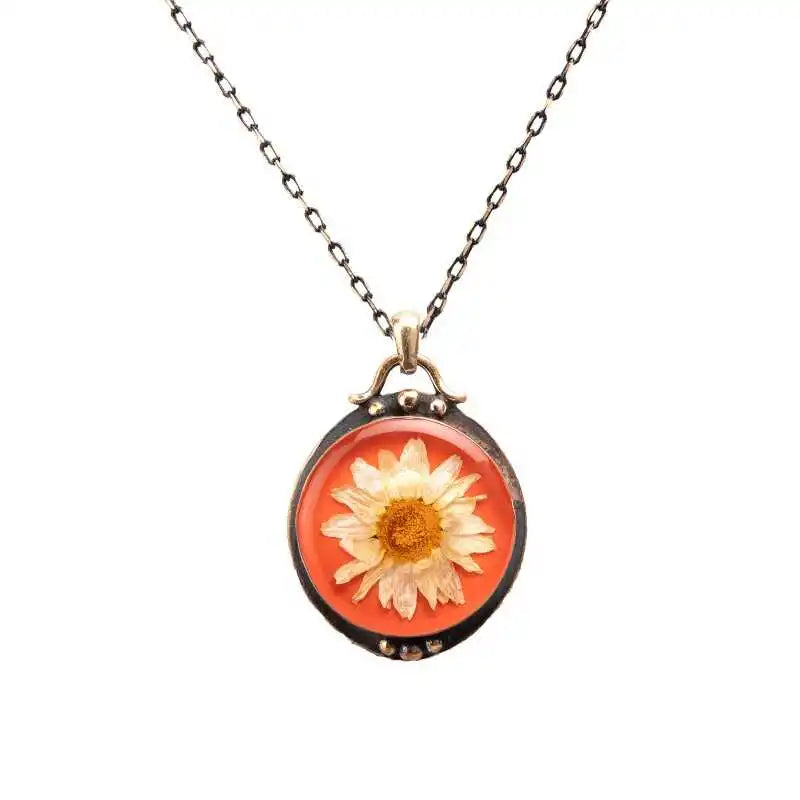 Handcrafted Daisy Resin Necklace