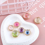 Round Copper/Glass Charms DIY Jewelry 20pcs/lot
