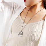 Flower Magnifying Glass Necklace Pendant with Chain for Reading