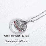 Flower Magnifying Glass Necklace Pendant with Chain for Reading