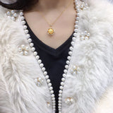 Flower Pearl Pendant 18k Gold-Plated Necklace