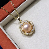 Flower Pearl Pendant 18k Gold-Plated Necklace