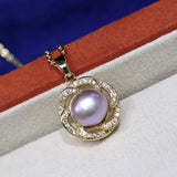 Flower Pearl Pendant 18k Gold-Plated Necklace