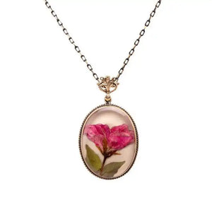 Handcrafted Flower Geranium Resin Necklace