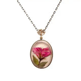 Handcrafted Flower Geranium Resin Necklace