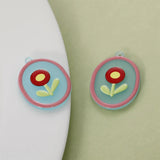 40pcs Flower Geometric Oval Acrylic Charm DIY Jewelry Pendants