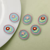 40pcs Flower Geometric Oval Acrylic Charm DIY Jewelry Pendants