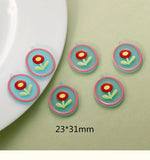 40pcs Flower Geometric Oval Acrylic Charm DIY Jewelry Pendants