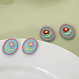 40pcs Flower Geometric Oval Acrylic Charm DIY Jewelry Pendants