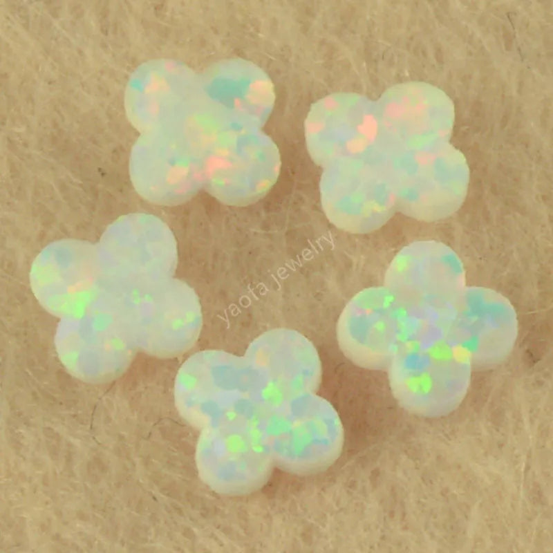 Green/Pink Flower Opal Tooth Gems 4x4mm Tiny Loose Opal