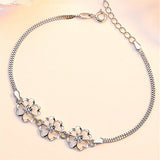 Flower Clover Chain Bracelet 18k Silver Jewelry Accessory