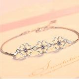 Flower Clover Chain Bracelet 18k Silver Jewelry Accessory