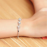 Flower Clover Chain Bracelet 18k Silver Jewelry Accessory