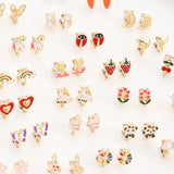 Mixed Fruit Flower Earrings Set for Women