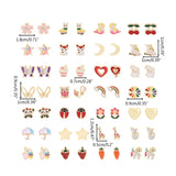 Mixed Fruit Flower Earrings Set for Women