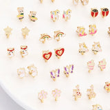 Mixed Fruit Flower Earrings Set for Women