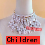Flowers Hmong Miao Kids Dance Party Necklace Jewelry