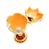Flowers Faberge-Egg Shape Hand Painted Jewelry Trinket Box
