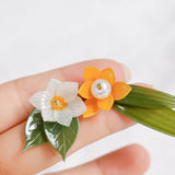 Camellia Flower Petals Hairpin Earrings DIY Jewelry Materials