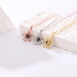 Flower Projection Necklace Pendant Jewelry Romantic Gift