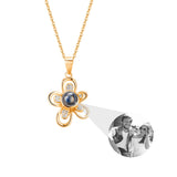 Flower Projection Necklace Pendant Jewelry Romantic Gift